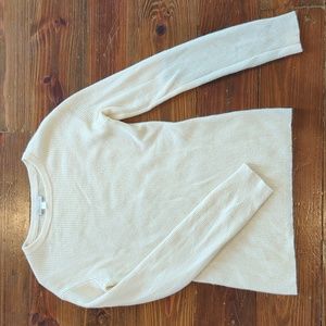 Cream cashmere ribbed sweater, medium